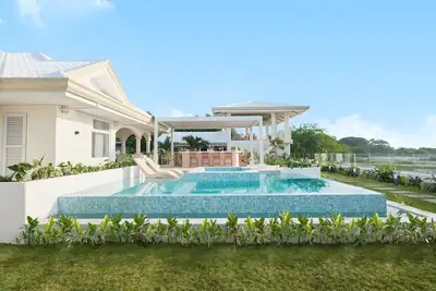 Exclusive La Union Beachfront Villa: 4-Br, 2 Pools, Jacuzzi & Rooftop Lounge