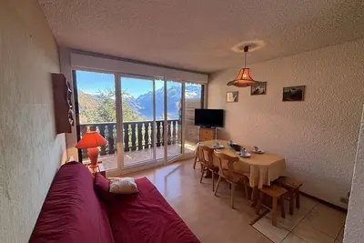 Image de Studio cabine au pied des pistes avec balcon et parking gratuit