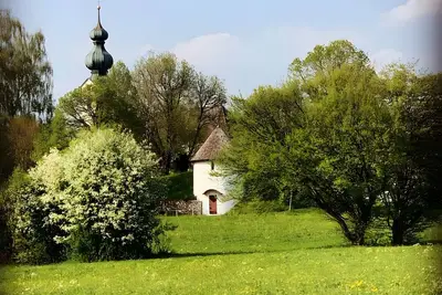 Image de Studio 'Gästehaus Wolfgang Taubensee -3-' avec vue sur les montagnes, jardin partagé et Wi-Fi