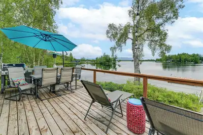 Image de Scenic Waterfront Big Lake Home: Fish, Boat, Sled!