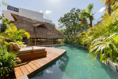 Image de Jungle vibes! 2-br with private plunge pool, Ac, parking in Aldea Zama Tulum