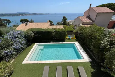 Image de Maison Violette vue mer panoramique piscine chauffée climatisation