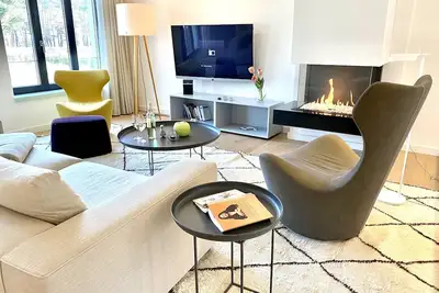 Image de Luxury accommodation Rügenloft 4 in Prora Düne 7 with private sauna and fireplace