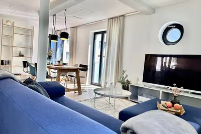 Image de Luxury accommodation Dünenloft 7 in Prora Düne 7 with private sauna and fireplace