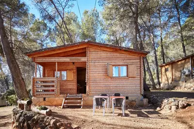 Image de Maison de campagne 'Cabaña 1' avec vue sur les montagnes, piscine partagée et climatisation