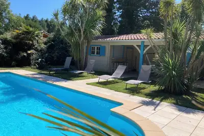 Image de Biscarrosse-Lac 10 p. 5 chb piscine pool house, espace ados proche plage, calme.