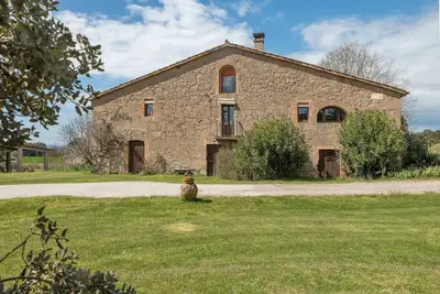 Image de Maison de campagne 'Cal Masover De Vilardaga' avec vue sur la montagne, Wi-Fi et climatisation