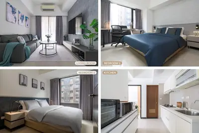 Image de Taipei Main Station Modern Comfort 2B1b Living, Dining, Kitchen