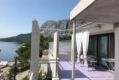 Image de Appartement d'une chambre avec la terrasse et la vue sur le mer Drasnice, Makarska (A-22573-c)