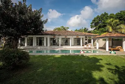 Beachfront Serenity: Spacious Villa with Pool, Gardens, and Private Chef