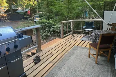 Trailer in back yard