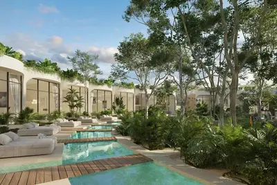 Image de Luxury King 3-Bedroom Penthouse Villa w\/Rooftop Pool, Gym-15 mins to Tulum Beach