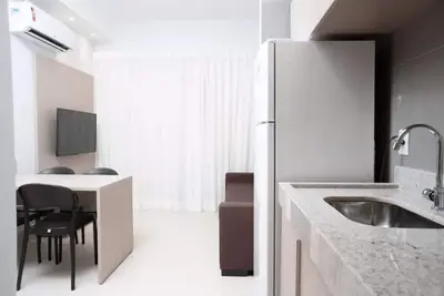 Image de 54 m² apartment, 2 bedrooms (1 suite), balcony, kitchenette and living room