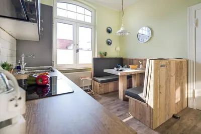 Image de Nordic vacation apartment with 2 bedrooms near the bathhouse and Strandstraße.