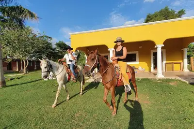 Image de Old yucateca hacienda with private cenotes and horses included, animals allowed