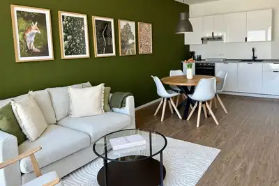 Image de Appartement-Supérieure-Salle de bain privée-Vue ville-Moderne Wohnung