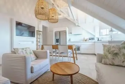 Image de luxe pleine vue mer et plage