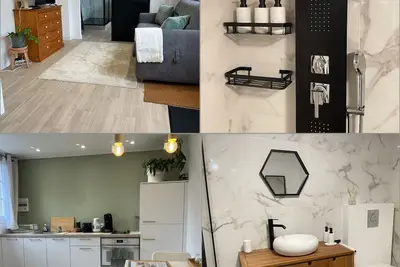 Studio moderne au calme, douche massante, parking & wifi gratuit, 15 min de Caen