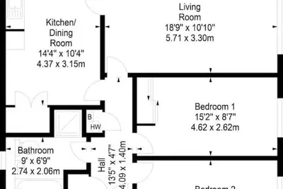 Spacious, bright and quiet 2-bedroom flat in historic Leith