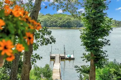 Beachy Waterfront Home With Direct Access To Peconic Bay And Private Dock, . . .