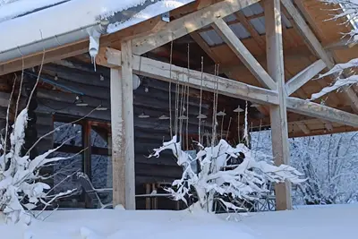 Image de Chalet rondins avec terrasse abritée, animaux de compagnie acceptés