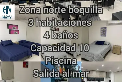 Image de Luxury apartment north zone boquilla social pool, beach exit, parking.