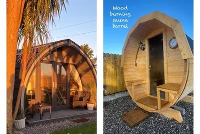 Luxurious Glamping Pod on the Copper Coast  with sauna barrel access.