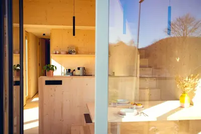 Image de Cabins in der Natur-Cabine-Design-Salle de bain privée-Vue sur le bois