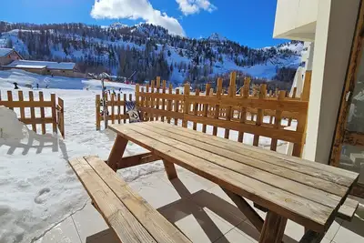 Image de Front de neige, jardin sur les pistes, plein Sud.