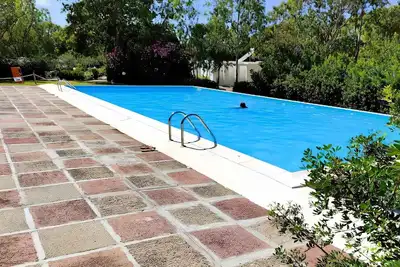 Maison mobile avec pavillon de jardin