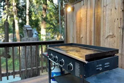 Image de Groovy Cabin in the woods is a perfect place for family and friends to gather.