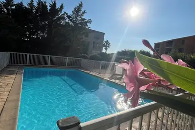 Image de Joli T2 avec piscine, proche centre ville, plages, commerces et gare à pied!