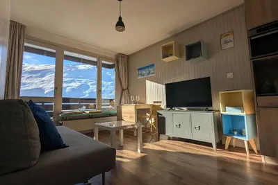 Image de Studio 2/4pers, balcon Sud-Ouest, pistes proches, Fibre, linge de maison inclus