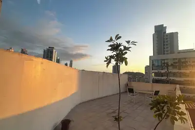 5 minutes from the coastal strip a central location with huge balcony.