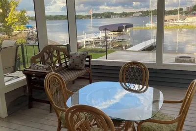 New 4-bedroom house on Lake Wawasee with a stunning, screened in porch!