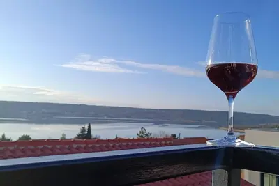 Image de Appartement d'une chambre avec la terrasse et la vue sur le mer Gornji Karin, Novigrad (A-23985-b)