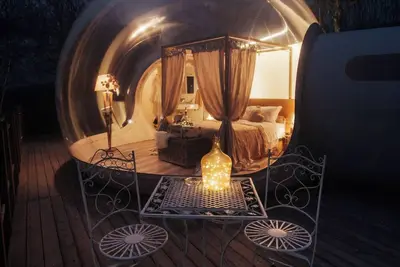 A bubble suite with all the comforts surrounded by nature in a magical park!