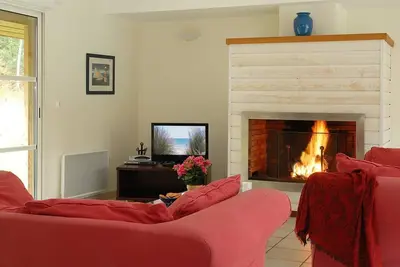 Image de Terrasse, cheminée ou poêle à bois, parking, télévision, 110m², Moliets-et-Maa