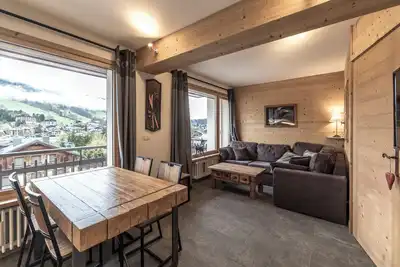 Image de Appartement \"Au Centre De Megève\" avec vue sur les montagnes, jardin partagé et Wi-Fi