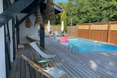 Image de Magnifique Villa Landaise avec piscine, Jacuzzi et terrain de volley