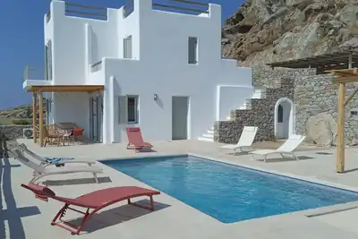 Image de Villa Theros, 6 personnes, piscine. . \nVue exceptionnelle!