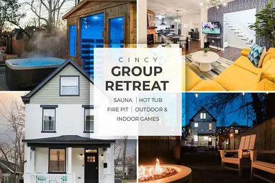 Image de Spacious Lux Cincinnati Group Retreat: Sauna/Spa, Fire pit, 5 min Dt