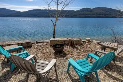 Whitefish Lakefront Cabin w/ Private Beach & Dock, Private Apt & Hot Tub