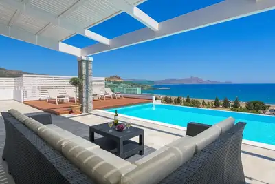 Image de Dazzling Rhodes Villa | Villa Aegean Glory | 5 Bedrooms | Breathtaking Sea Views | Private Pool & Outdoor Jacuzzi | Lovely Furnished Terrace | Shaded Outdoor Dining Area | Prime Location | Lindos