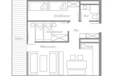 Image de 3-room vacation apartment (4 persons) No. 126 - North Sea view A O F