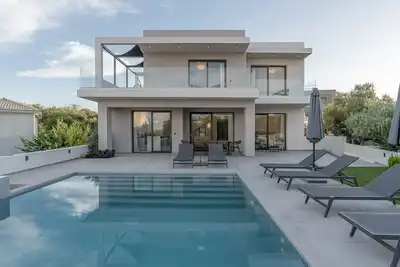 Image de Lavish Zakynthos Villa | Villa Pelagos Serenity | 5 Bedrooms | Panoramic Sea Views | Private Pool | Spacious Furnished Terrace with Shaded Outdoor Dining Area | Prime Location | Akrotiri