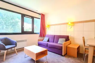 Image de À 100m des pistes de ski, 4ème étage, télévision, casier à ski, 37m², Flaine