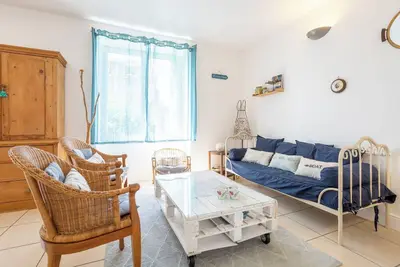 Image de Maison de vacances 'Plage 300m Bleu Salé 4 Ch' avec terrasse privée, jardin privé et Wi-Fi