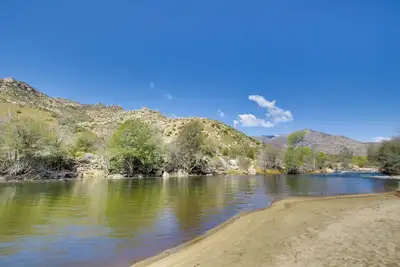 Walk to Riverfront Beach: Kernville Escape