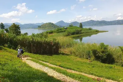 Image de We are located in Rwanda near lake Ruhondo in Twin lake region and volcano view